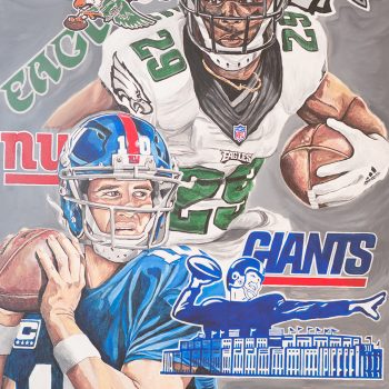 NFL Art of the Philadelphia Eagles and New York Giants